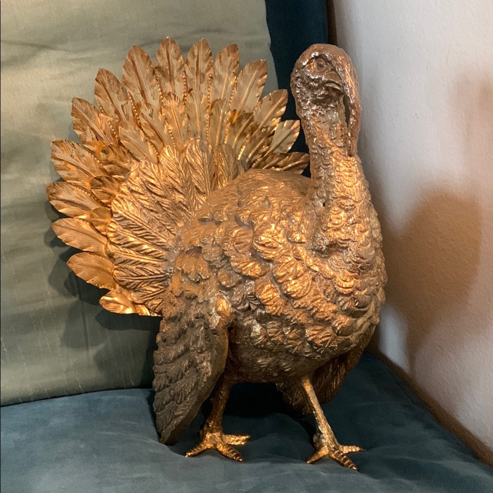 Gold Decorative Turkey Figurine